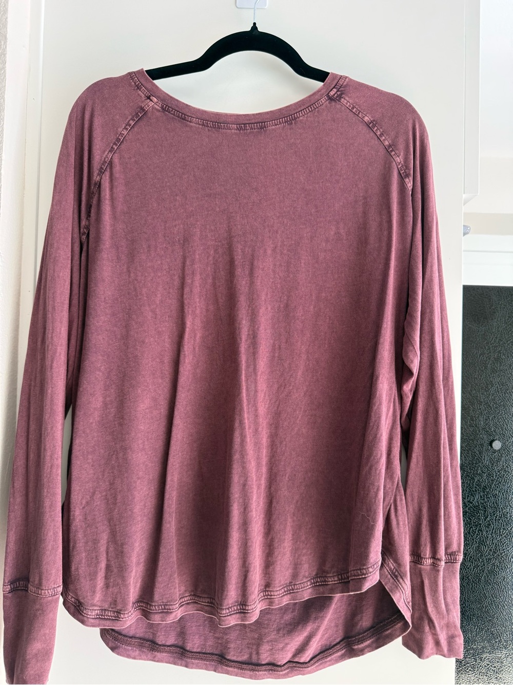 Zella Mauve Purple Long Sleeve Top Raglan Crewneck Oversized Size S